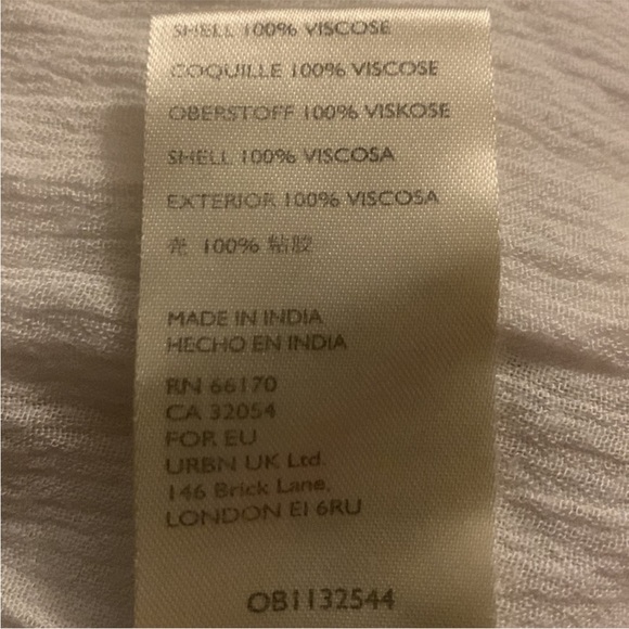 Free People Ivory Boho Peasant Blouse Tie Front Flowy Top Small - Picture 6 of 8